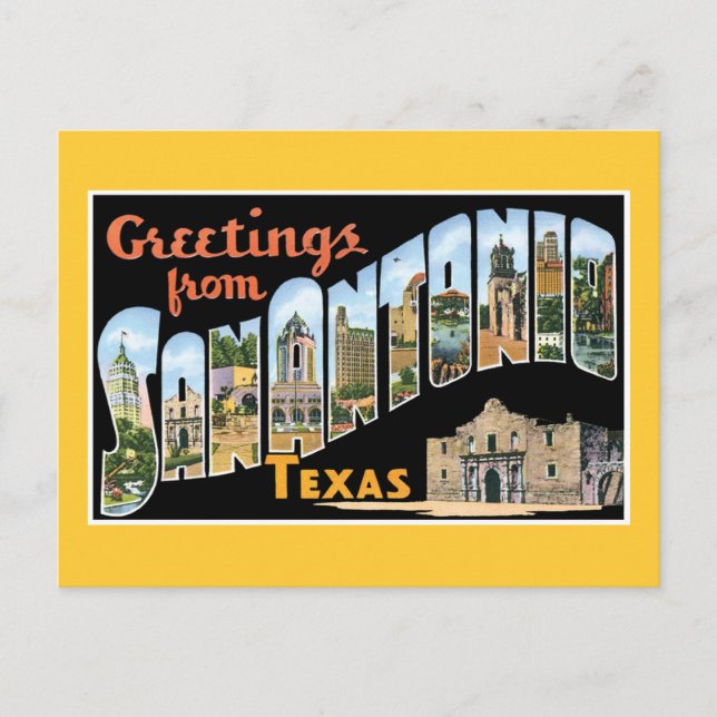 Carte Postale Salutations De San Antonio Texas (Devant)