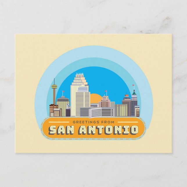 Carte Postale Salutations De San Antonio Texas USA (Devant)