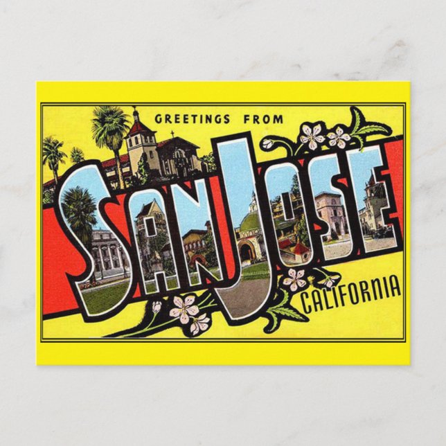 Carte Postale Salutations de San Jose California Postcard (Devant)