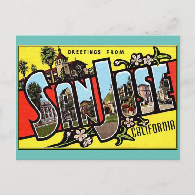 Carte Postale Salutations de San Jose California Postcard (Devant)