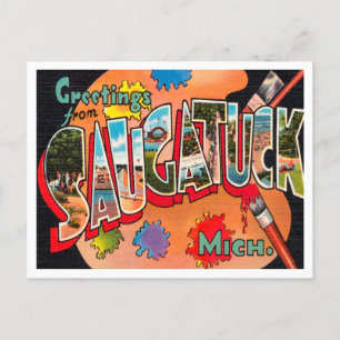 Carte Postale Salutations de Saugatuck, Vintage voyage du Michig