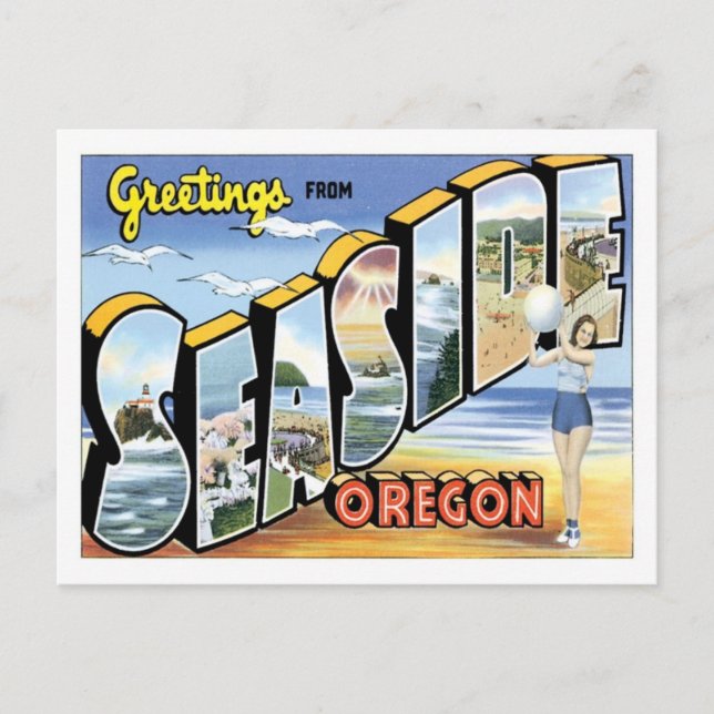 Carte Postale Salutations De Seaside Oregon US City (Devant)