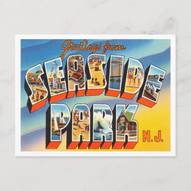 Carte Postale Salutations de Seaside Park, New Jersey Travel (Devant)