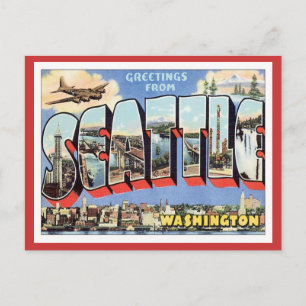 Carte Postale Salutations De Seattle, Washington États-Unis