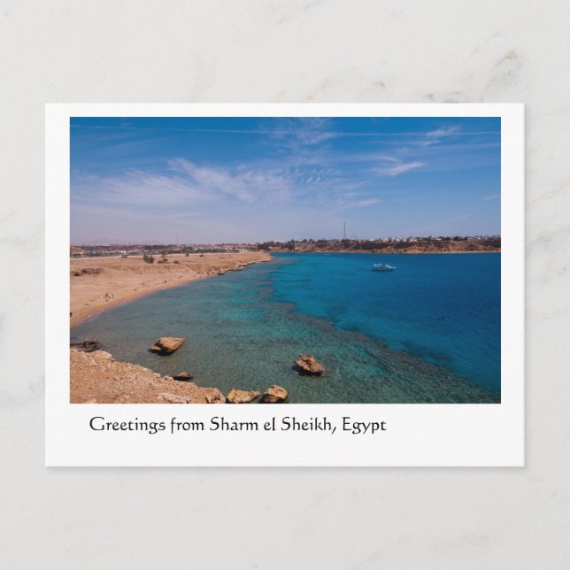 Carte Postale Salutations de Sharm el Sheikh, Egypte (Devant)