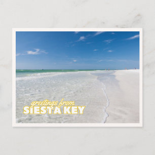 Carte Postale Salutations de Siesta Key Floride Plage Vintage