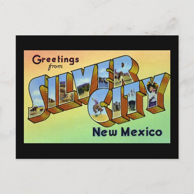 Carte Postale Salutations de Silver City Nouveau-Mexique (Devant)