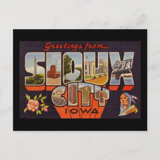 Carte Postale Salutations de Sioux City Iowa