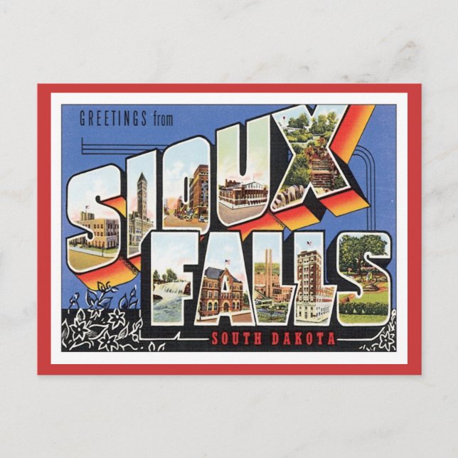 Carte Postale Salutations De Sioux Falls, Dakota Du Sud (Devant)