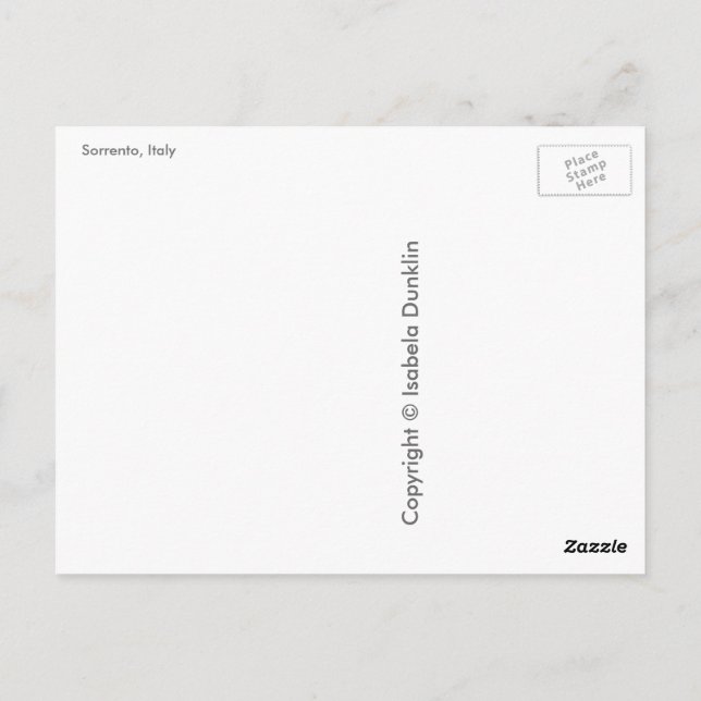 Carte Postale Salutations de Sorrento, Italie (Dos)