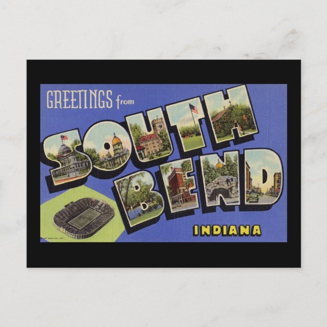 Carte Postale Salutations de South Bend Indiana (Devant)