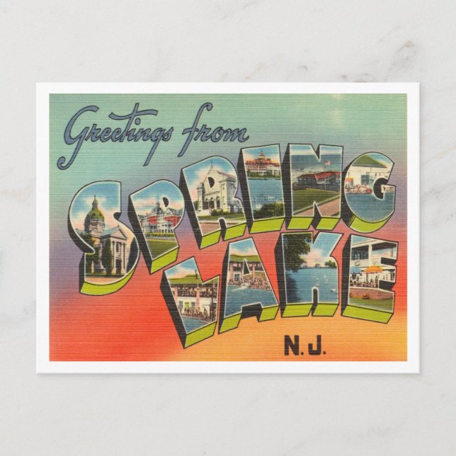 Carte Postale Salutations de Spring Lake, New Jersey Travel (Devant)