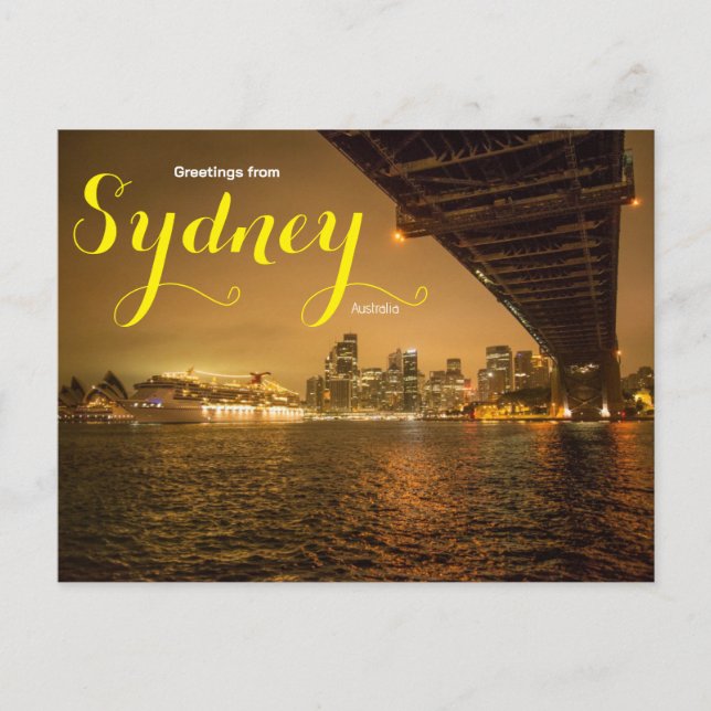 Carte Postale Salutations de Sydney Australia Cruise Postcard (Devant)