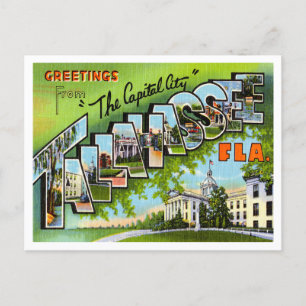 Carte Postale Salutations de Tallahassee, Vintage voyage de Flor