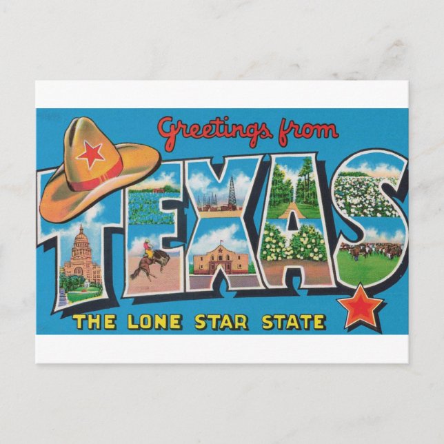Carte Postale Salutations de Texas Postcard (Devant)