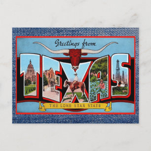 Carte Postale Salutations de Texas Travel Postcard