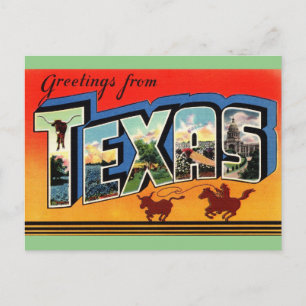 Carte Postale Salutations de Texas Travel Postcard