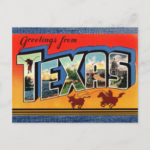 Carte Postale Salutations de Texas Travel Postcard