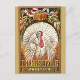 Carte Postale Salutations de Thanksgiving vintages Turquie