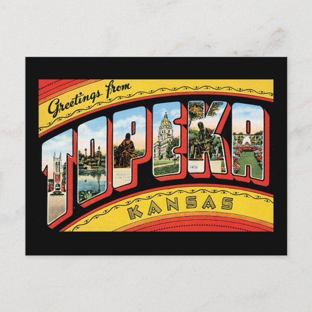 Carte Postale Salutations de Topeka, Kansas (Devant)