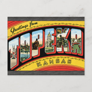 Carte Postale Salutations De Topeka Kansas, Vintage