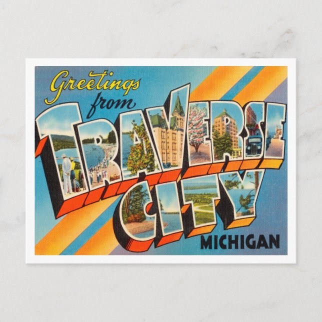 Carte Postale Salutations de Traverse City, Michigan Travel (Devant)