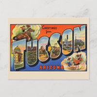 Salutations de Tucson Grande Lettre Vintage