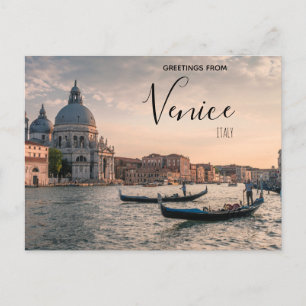Carte Postale Salutations de Venice Italie Gondola Postcard