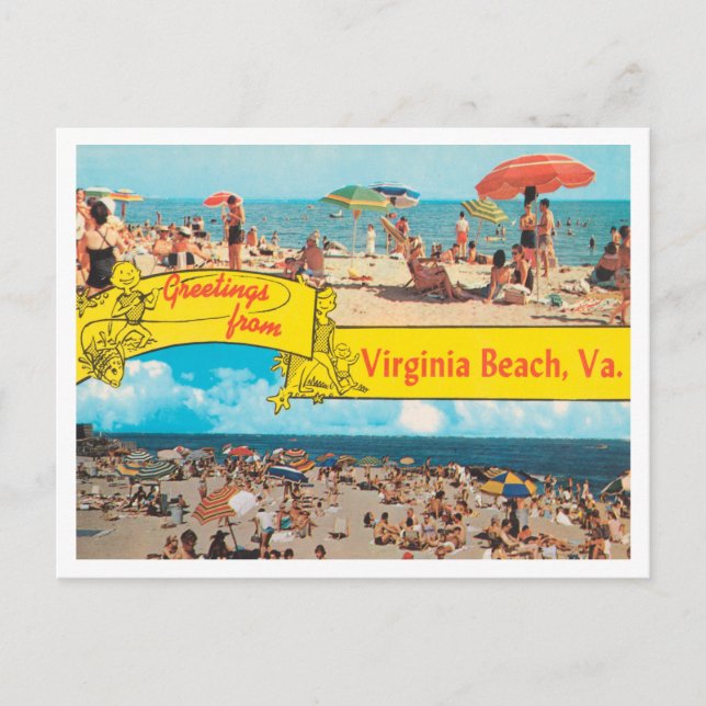 Carte Postale Salutations de Virginia Beach, Virginia Travel (Devant)