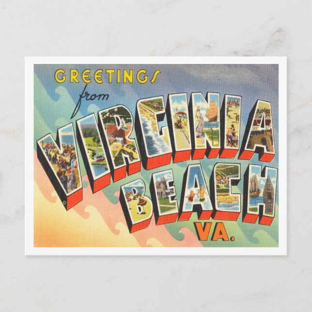 Carte Postale Salutations de Virginia Beach, Virginia Travel (Devant)