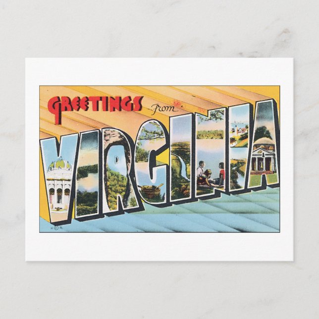 Carte Postale Salutations de Virginie (Devant)
