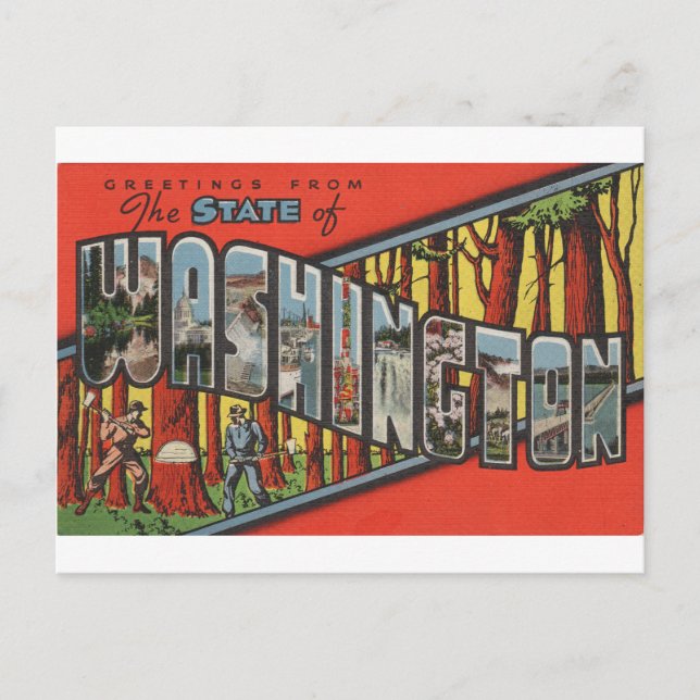 Carte Postale Salutations de Washington (Devant)