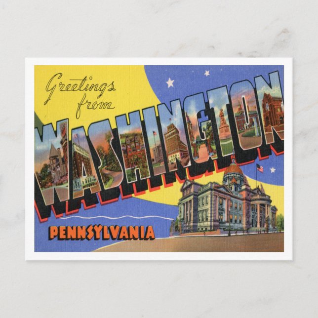 Carte Postale Salutations de Washington, Pennsylvania Travel (Devant)