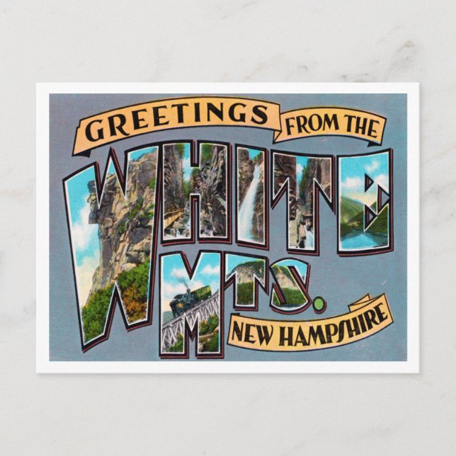 Carte Postale Salutations de White Mountains, New Hampshire (Devant)