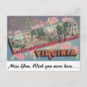 Carte Postale Salutations de Winchester, Virginie