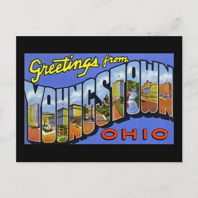Carte Postale Salutations de Youngstown Ohio (Devant)