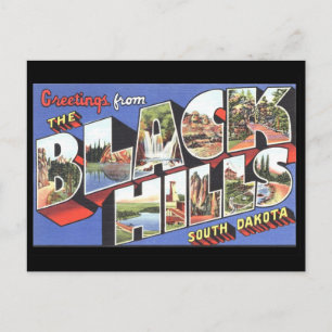 Carte Postale Salutations des Black Hills Dakota du Sud