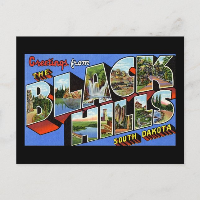 Carte Postale Salutations des Black Hills Dakota du Sud (Devant)
