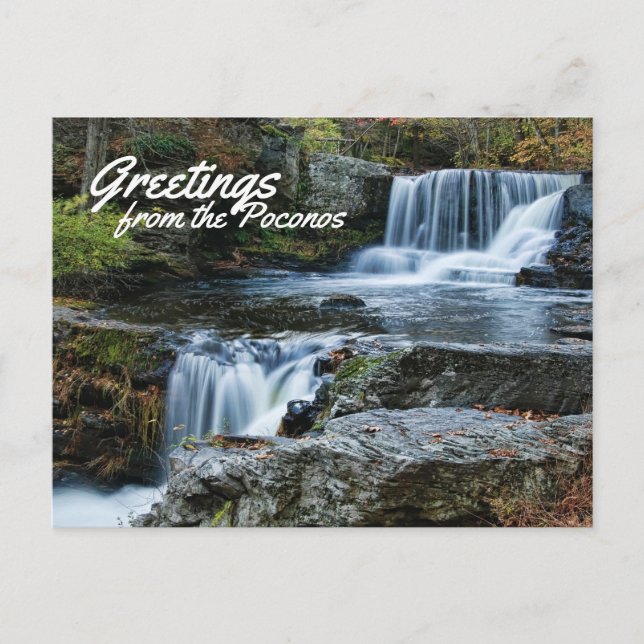 Carte Postale Salutations des Poconos ! Chutes Factory (Devant)