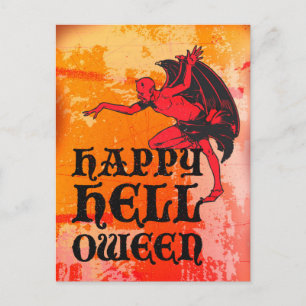 Carte Postale Salutations d'Halloween d'un diable "Happy Hellowe