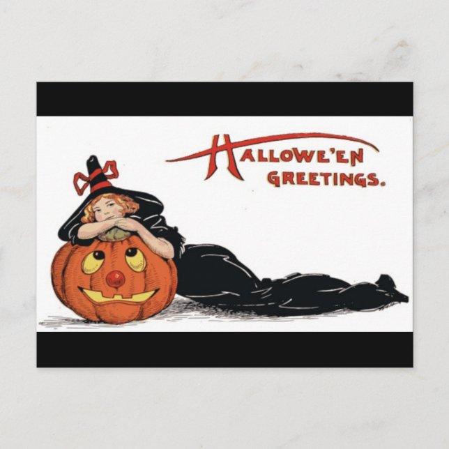 Carte Postale Salutations d'Halloween vintage (Devant)