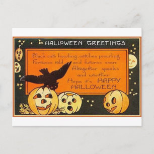Carte Postale Salutations d'Halloween vintage