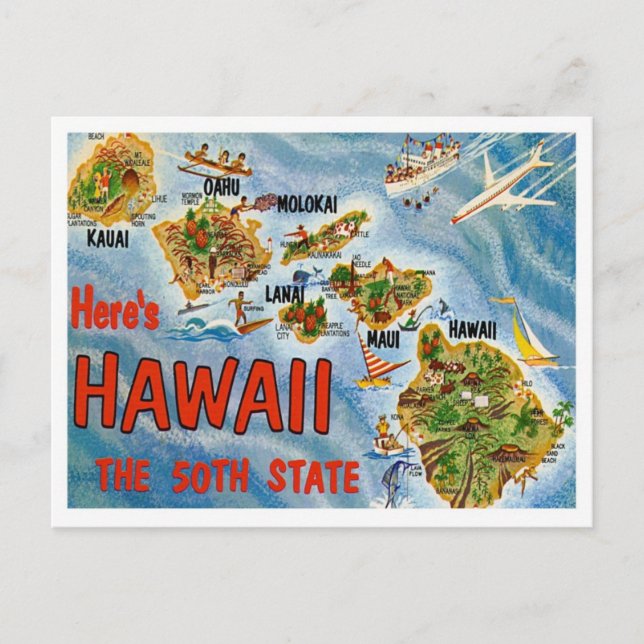 Carte Postale Salutations d'Hawaii (Devant)