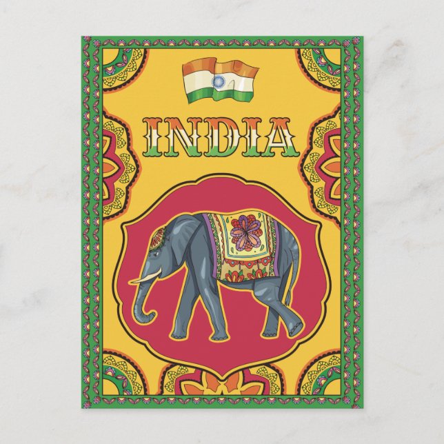 Carte Postale Salutations d'Inde (Devant)