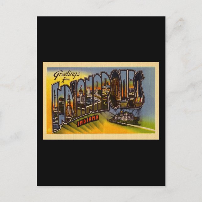 Carte Postale Salutations d'Indianapolis Indiana (Devant)