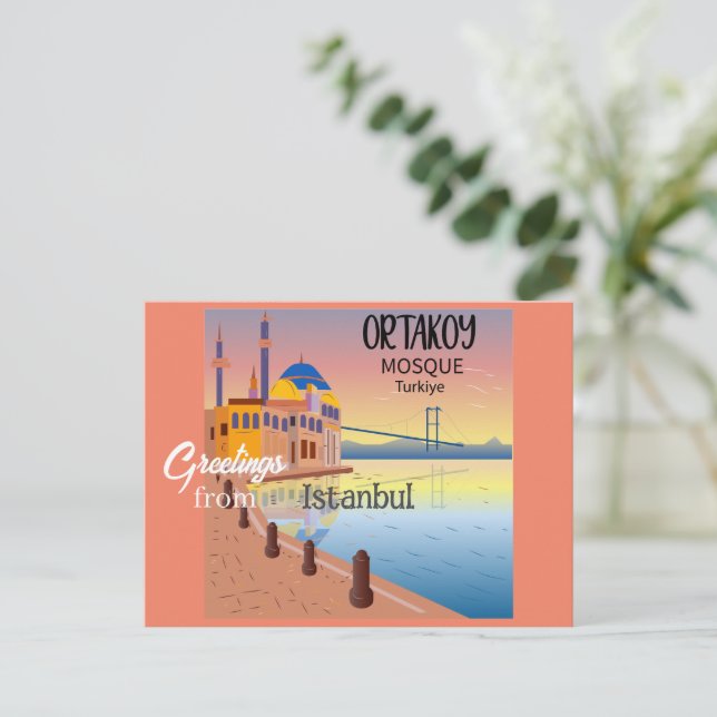 Carte Postale Salutations d'Istanbul Turquie (Debout devant)