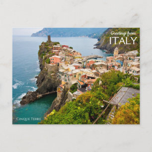 Carte Postale Salutations d'Italie Cinque Terre