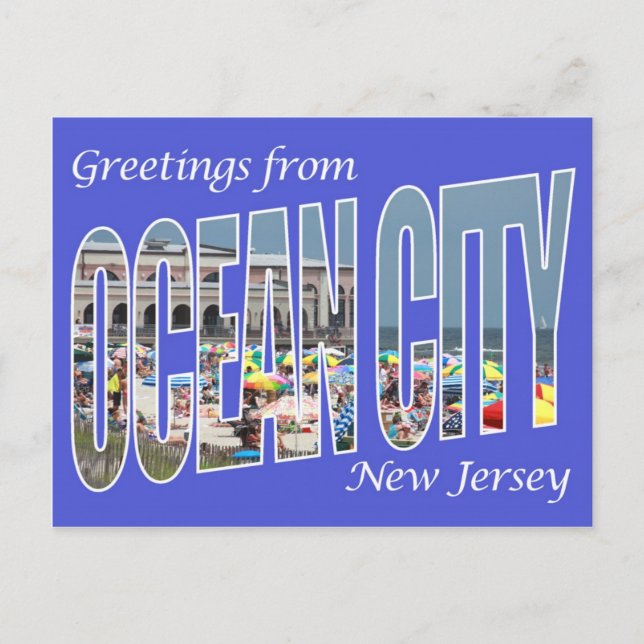 Carte Postale Salutations d'Ocean City (Devant)