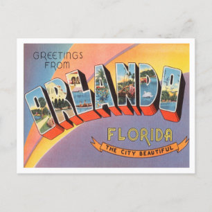 Carte Postale Salutations d'Orlando, Vintage voyage de Floride