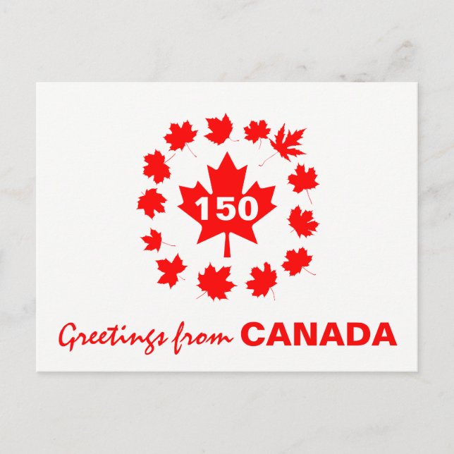 Carte Postale Salutations du Canada personnalisables (Devant)